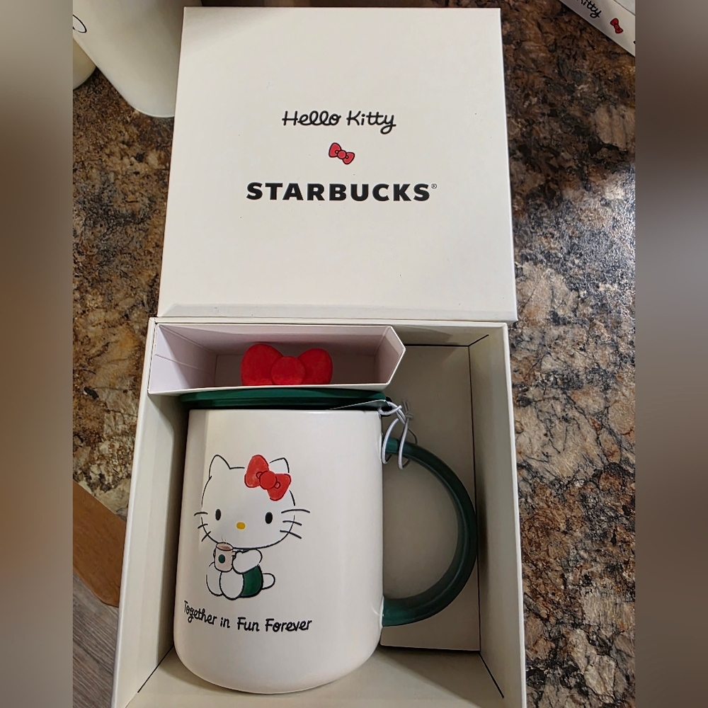 2025 Starbucks Hello Kitty Mug with Green Handle